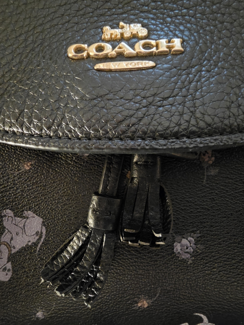 Coach x Disney 101 Dalmatians Black Leather Backpack